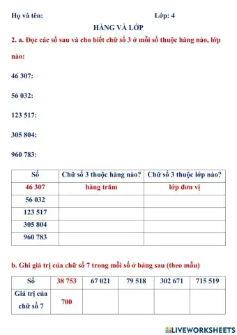 Hàng và lớp-BTVN