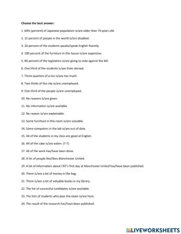 Subject verb agreement