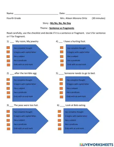 Sentence Vs Fragments