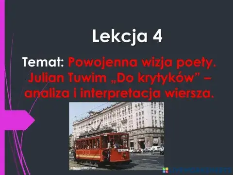 Julian Tuwim do krytyków