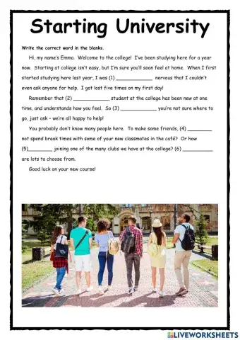 Starting University PET Exercise