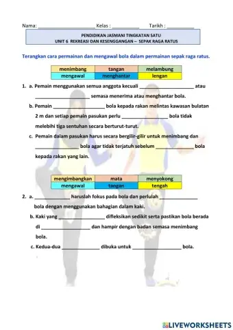 PJ Tingkatan 1 Unit 6 Rekreasi dan Kesenggangan(Sepak Raga Ratus)