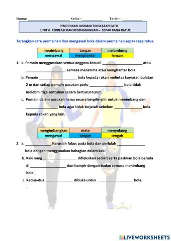 PJ Tingkatan 1 Unit 6 Rekreasi dan Kesenggangan(Sepak Raga Ratus)