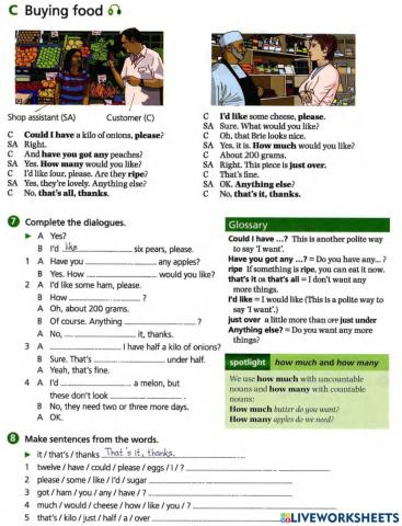 Unit 26 C Vocabulary review Food