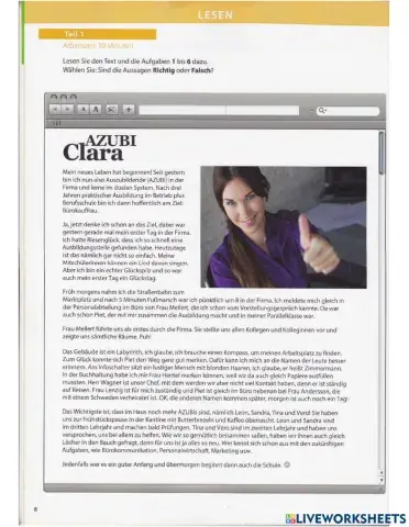 Training B1 - Lesen 1 - Teil 1 (SGNB)