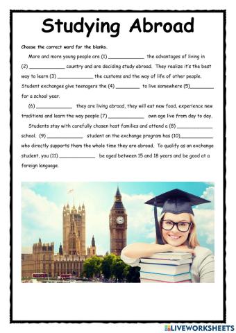 Studying Abroad PET Exercise