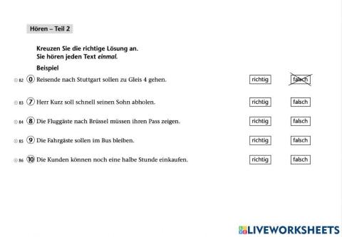 A1. Hören Teil 2