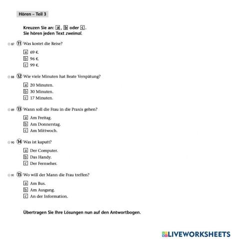 A1. Hören Teil 3