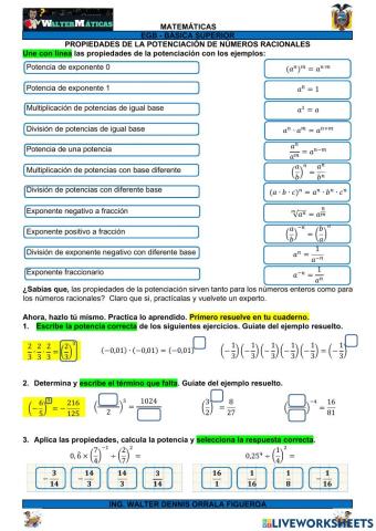 M09W06 Propiedades de la potenciación de números racionales