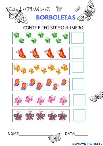 Contar e registrar o número certo.