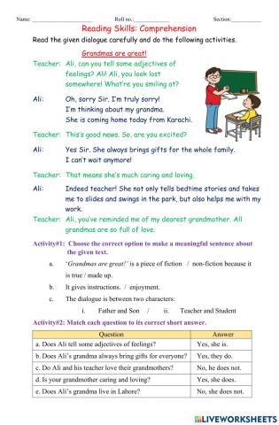 Comprehension Skills