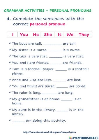 Personal Pronouns