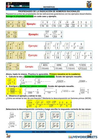 M09W07 Propiedades de la radicación de números racionales
