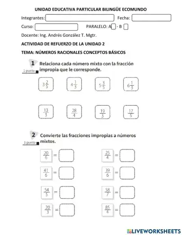 Refuerzo académico 2 OCTAVO