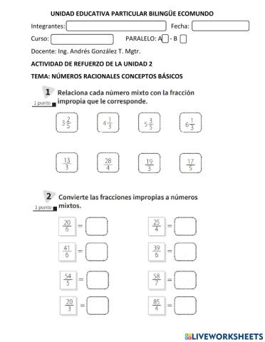 Refuerzo académico 2 OCTAVO