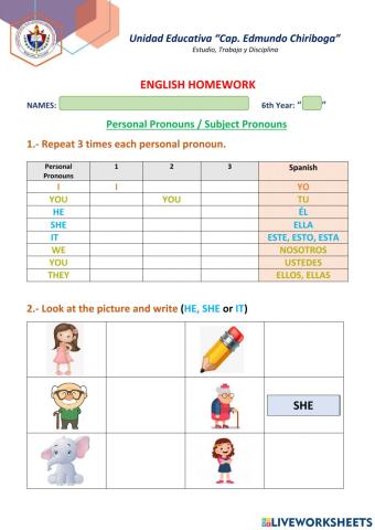 Personal Pronouns