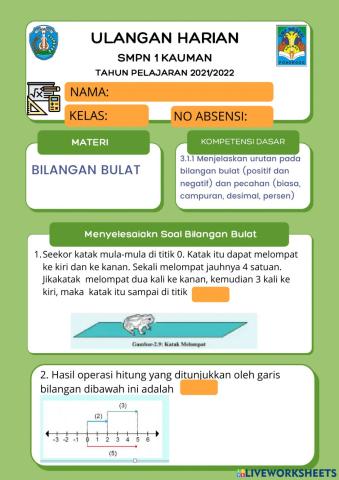 Uh interaktif bilangan bulat