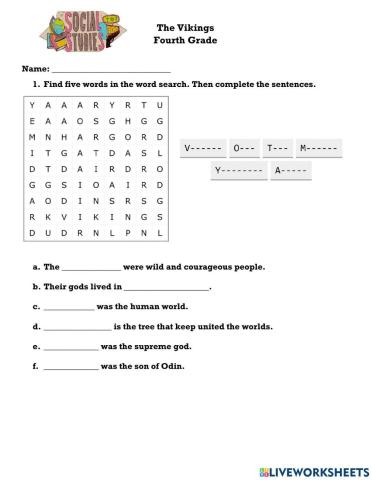 Vikings Word Search