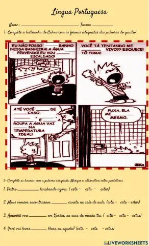 Verbos no infinitivo