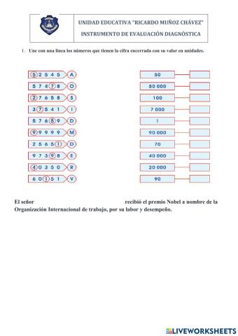 Prueba de diágnostico Matemática 2