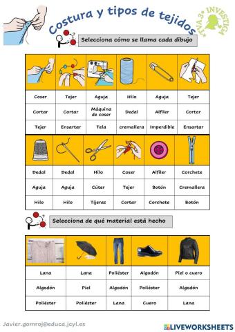 Costura y tipos de tejido