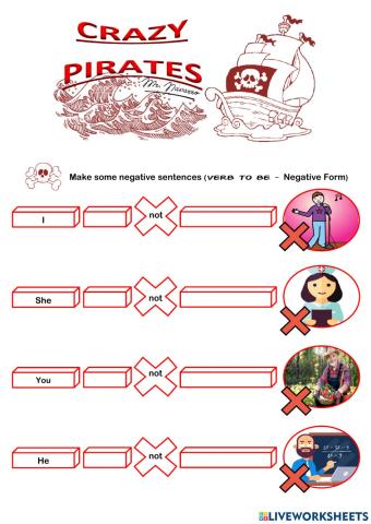 Verb To Be - Negative Form 2 (Crazy Pirates)