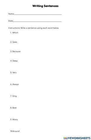 Writing Sentences