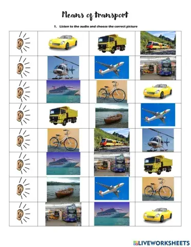 Means of transport - Listening