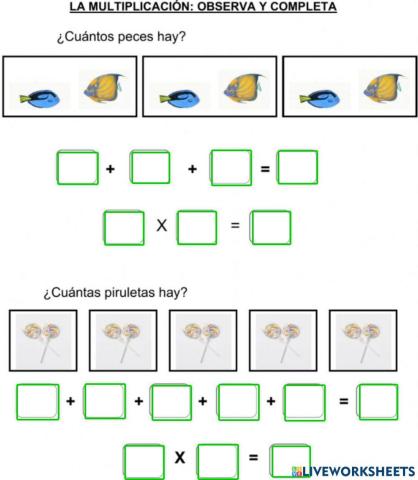 Sumas sucesivas y multiplicaciones