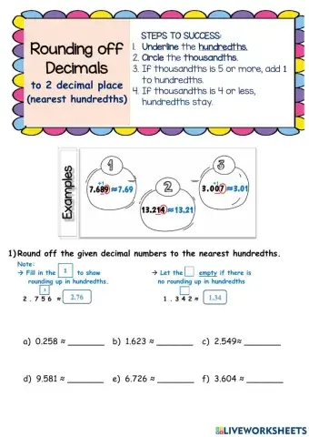 Round Off To Nearest Hundredth