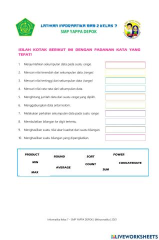 Lembar Kerja Rumus Aplikasi Pengolah Angka