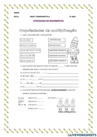 Multiplicação com números naturais