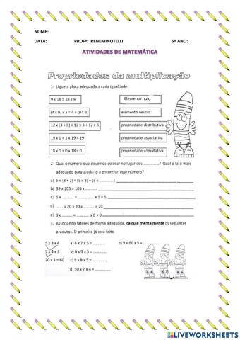 Multiplicação com números naturais