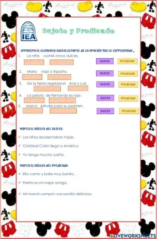 Sujeto y predicado en la oración