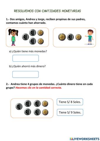 Cantidades monetarias