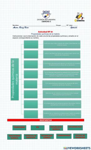 Actividad 10 Propiedades químicas de la materia