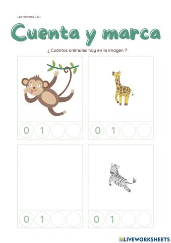 Los números 0 y 1 Infantil