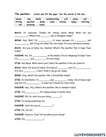 The weather - listening