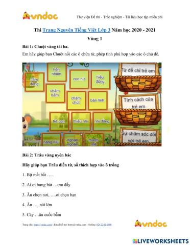 Đề ôn trạng nguyên vòng 1