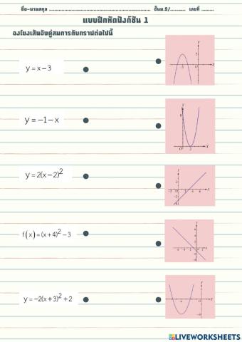 แบบฝึกหัดฟังก์ชัน 1