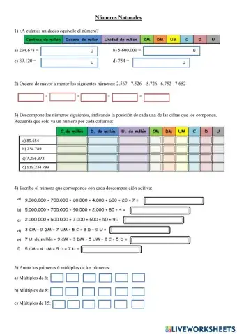 TAE Números Naturales