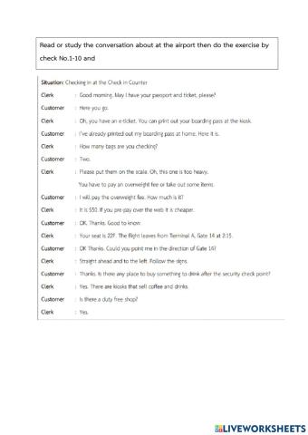 Conversation at the airport