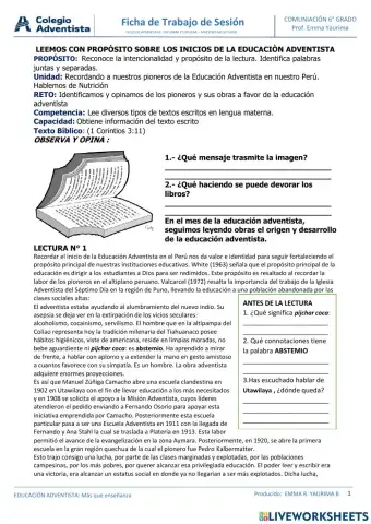 Leemos con propósito los textos