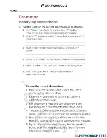 Modifying comparisons