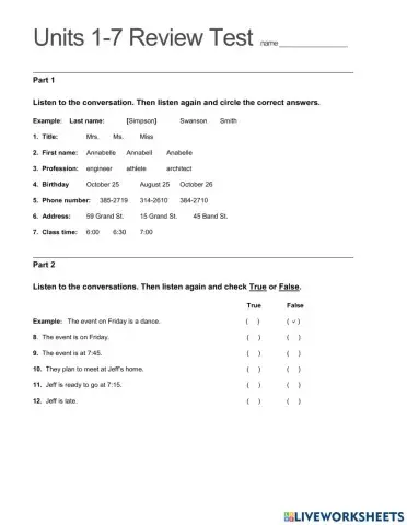 TNF-Unit Test 1-7