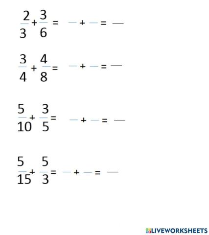Fracciones diferente denominador (múltiplios)