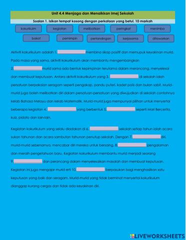 Menjaga dan menaikkan imej sekolah tahun 6