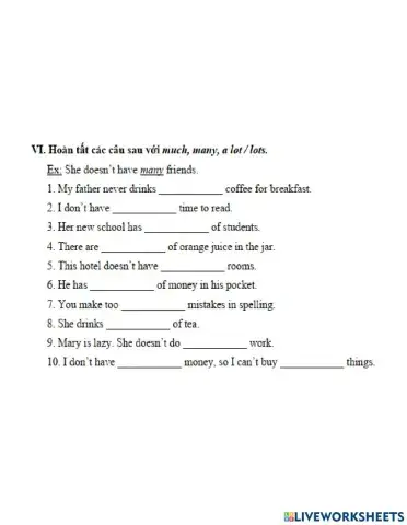 Much many a lot lots