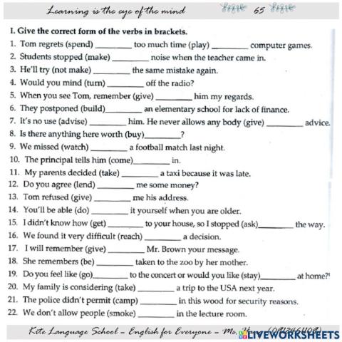 E 8 - basic grammar - p65