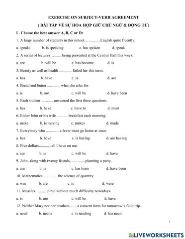 Su hoa hop giua chu ngu va dong tu